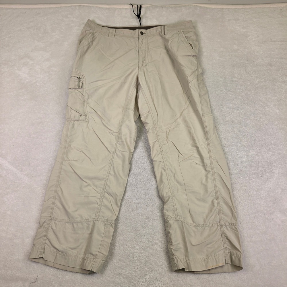 Columbia Omni-Shade Cargo Pants Mens 36x30 Tan Nylon Hiking Outdoor Utility